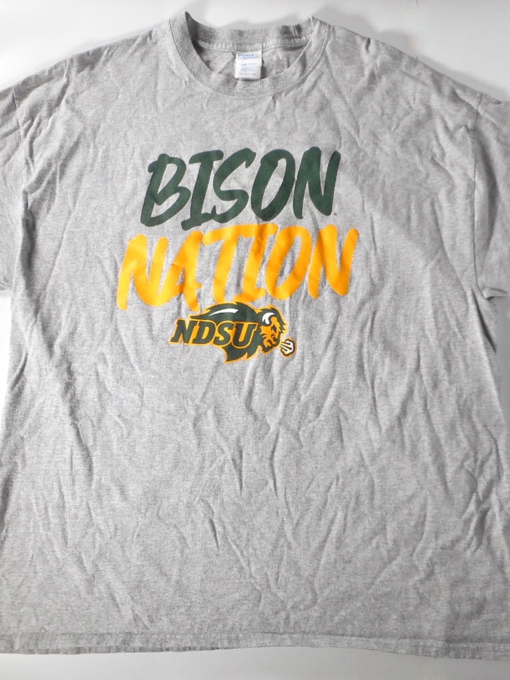 NDSU Logo Bison Nation College Football Men 2XL Tshirt Pioneer Seed ND Gray